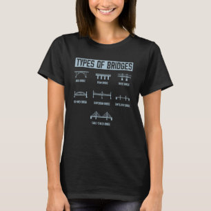 T-shirt Types de ponts Ingénieur de ponts Architecture