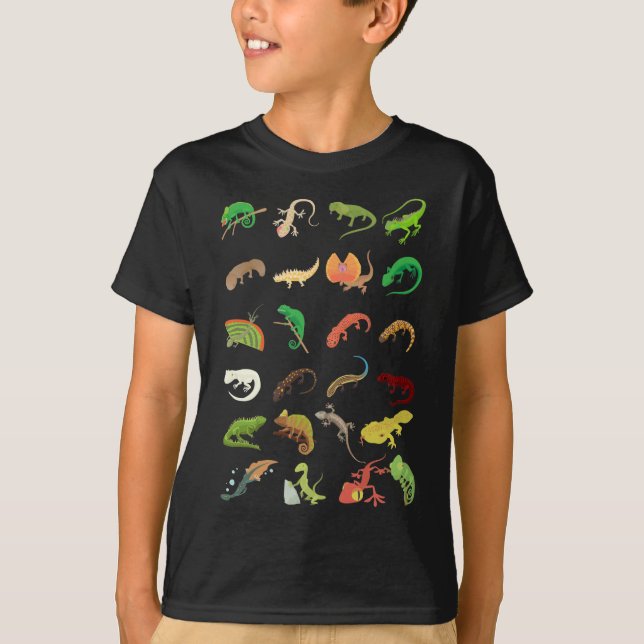 T-shirt Types de reptiles Cute Gecko Lizard (Devant)