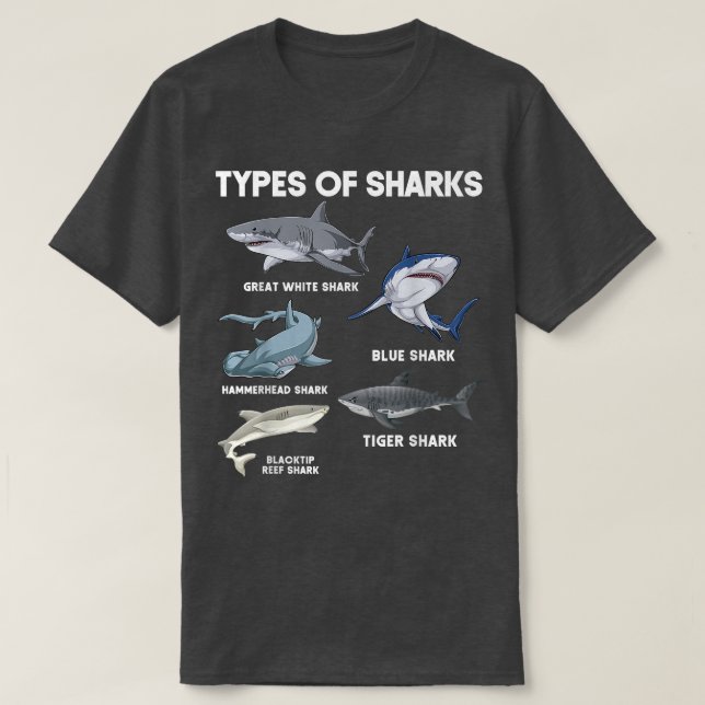 T-shirt Types de requins (Design devant)
