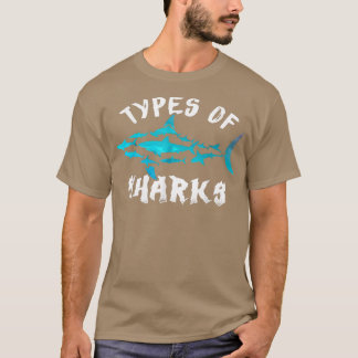 T-shirt Types de requins Biologie marine Tee - shirt Éduca