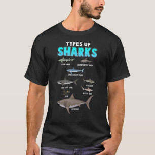 T-shirt Types de requins Océan Biologie marine Pêche Requi