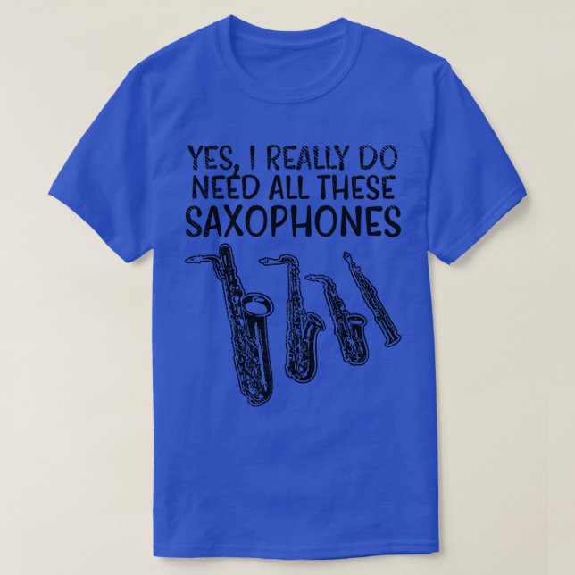 T-shirt Types de saxophone (Design devant)