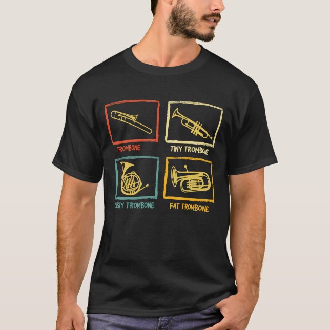 T-shirt Types de Trombone Player - Tromboniste (Devant)