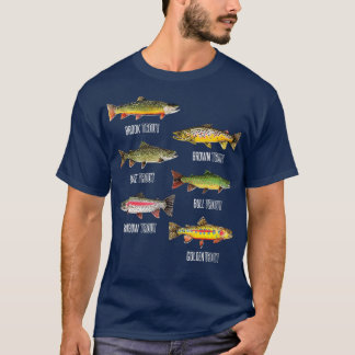 T-shirt Types de truites Espèces de poissons Pêche Cadeau