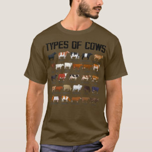 T-shirt Types De Vaches Producteur Laitier, Cowboy, Cowgir