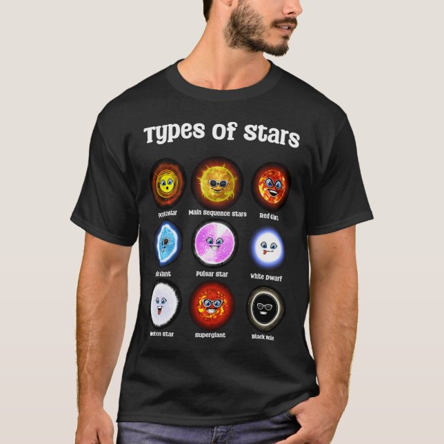T-shirt Types d'étoiles en astronomie (Devant)