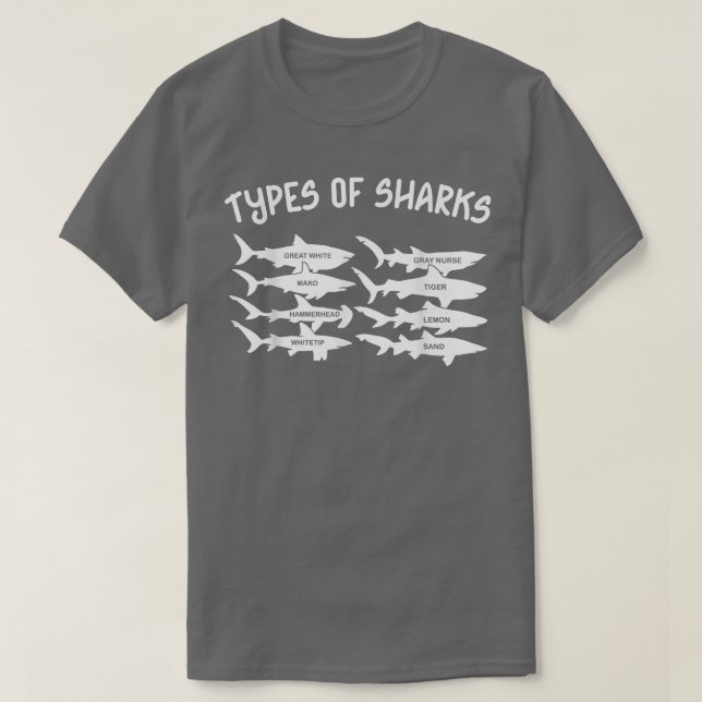 T-shirt Types Of Sharks (Design devant)