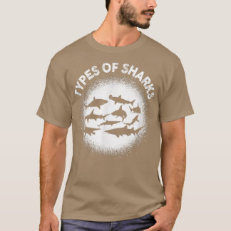 T-shirt Types Of Sharks