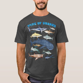 T-shirt Types Of Sharks Marine Biology
