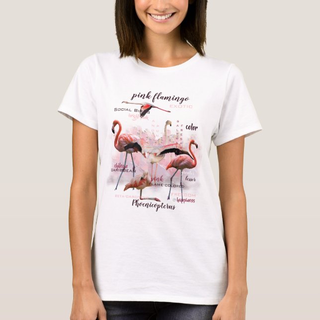 T-shirt Typographe rose Flamingo | Customized (Devant)