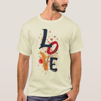 T-Shirt Typographie Abstraite LOVE – Artistique 