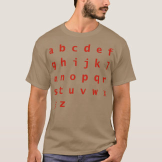 T-shirt Typographie alphabétique des lettres rouges