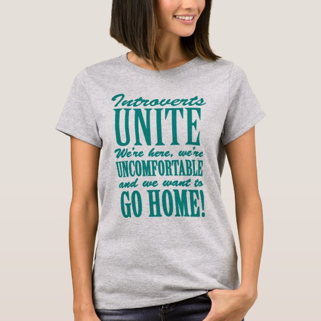 T-shirt Typographie amusante des introvertis (Devant)