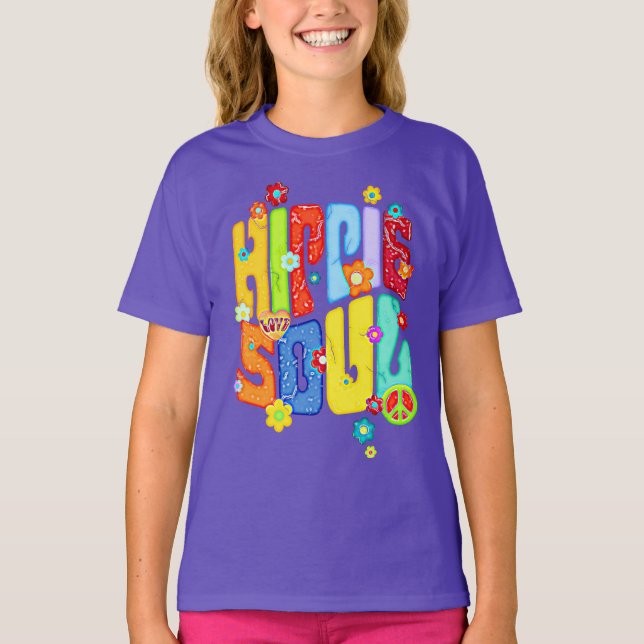 T-shirt Typographie amusante - HIPPIE SOUL 1 (Devant)