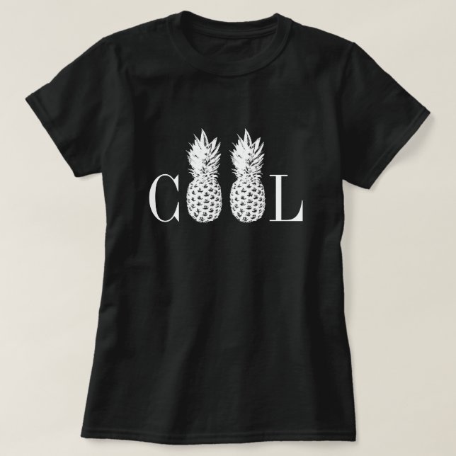 T-shirt typographie ananas cool pour femmes (Design devant)