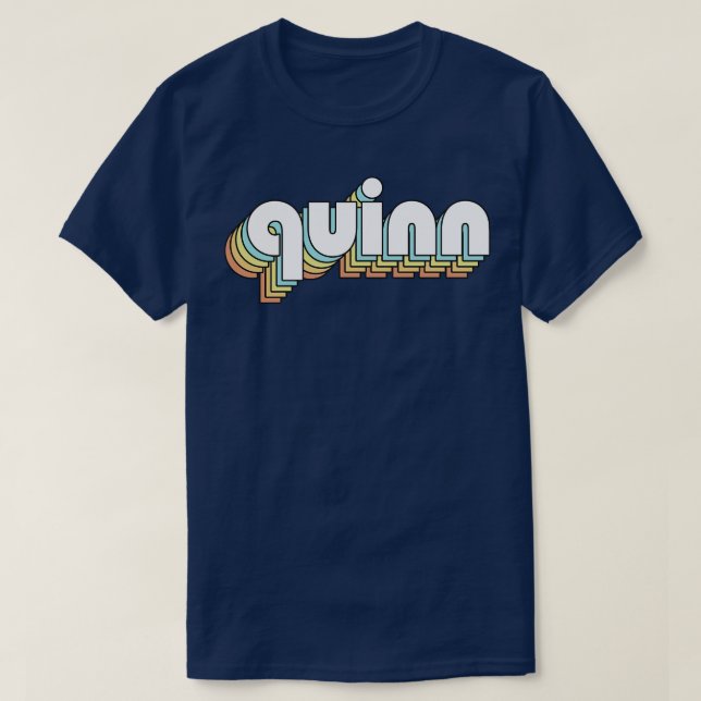 T-shirt Typographie arc-en-ciel de Quinn Retro (Design devant)