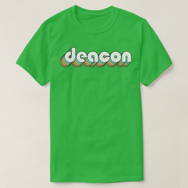 T-shirt Typographie arc-en-ciel Deacon Retro Style défraîc (Design devant)