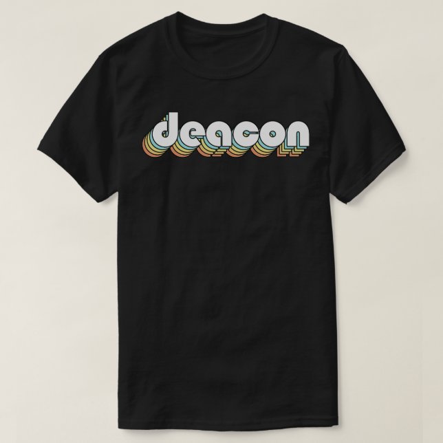 T-shirt Typographie arc-en-ciel Deacon Retro Style défraîc (Design devant)