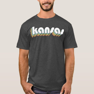 T-shirt Typographie arc-en-ciel du Kansas Retro
