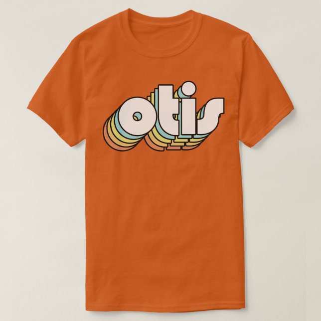 T-shirt Typographie arc-en-ciel Otis Retro style défraîchi (Design devant)