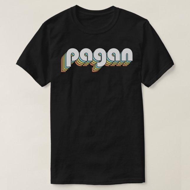T-shirt Typographie arc-en-ciel païenne rétro (Design devant)