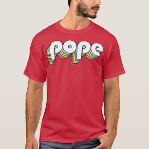 T-shirt Typographie arc-en-ciel Pope Retro style défraîchi