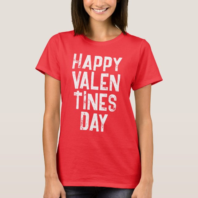 T-Shirt TYPOGRAPHIE BLANCHE DE LA SAINT-VALENTIN T (Devant)
