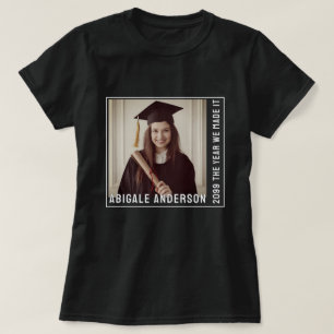T-shirt Typographie blanche et remise de diplôme avec phot