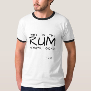 T-shirt Typographie Blanche Pourquoi Le RUM Est-Il Toujour