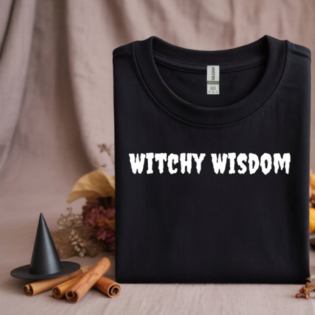 T-shirt Typographie blanche Sagesse de sorcière (Créateur téléchargé)