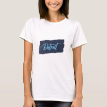 Typographie bleue manuscrite de Détroit