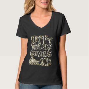 T-shirt Typographie bon thanksgiving Citrouille de récolte