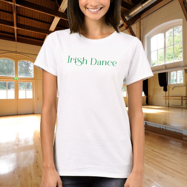 T-shirt Typographie branchée de danse irlandaise en vert (Créateur téléchargé)