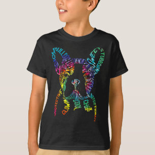 T-shirt Typographie Bulldog Tie Dye Art graphique Frenchie