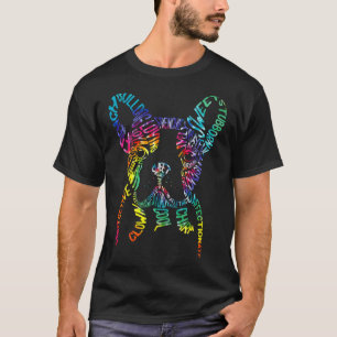 T-shirt Typographie Bulldog Tie Dye Art graphique Frenchie