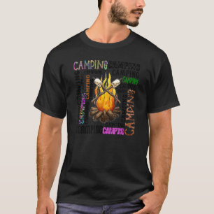 T-shirt Typographie Camping Happy Camper Life Camp Camping