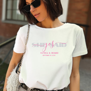 T-shirt Typographie Chic Elle a dit oui