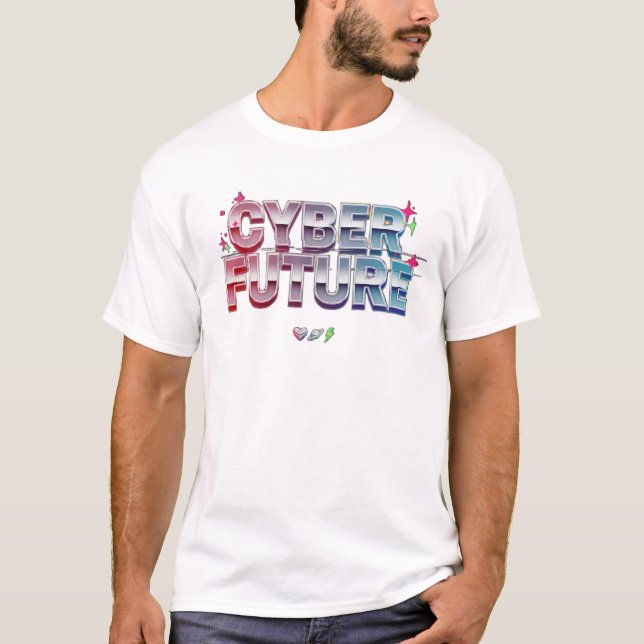 T-shirt Typographie Chrome Digital Tomorrow (Devant)