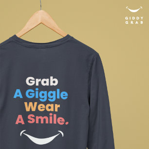 T-shirt Typographie colorée moderne Smile Simple Navy