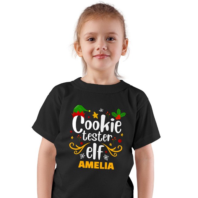T-Shirt Typographie Cookie Tester Famille Elf Correspondan (Créateur téléchargé)