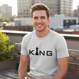 T-shirt Typographie Cool King Joueur d'échecs