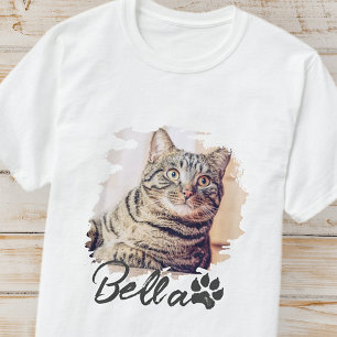 T-shirt Typographie Cool moderne simple de Chat Nom et pho