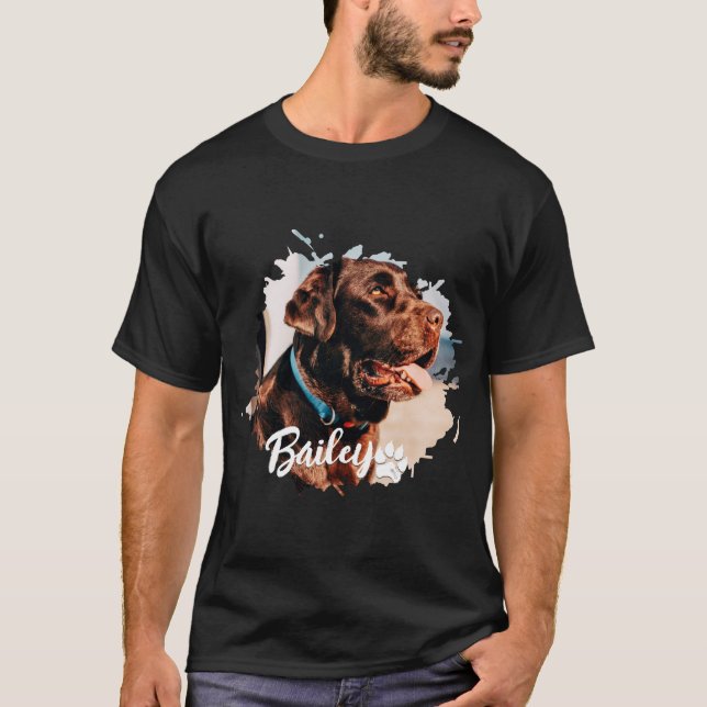 T-shirt Typographie Cool simple et moderne Nom et photo (Devant)