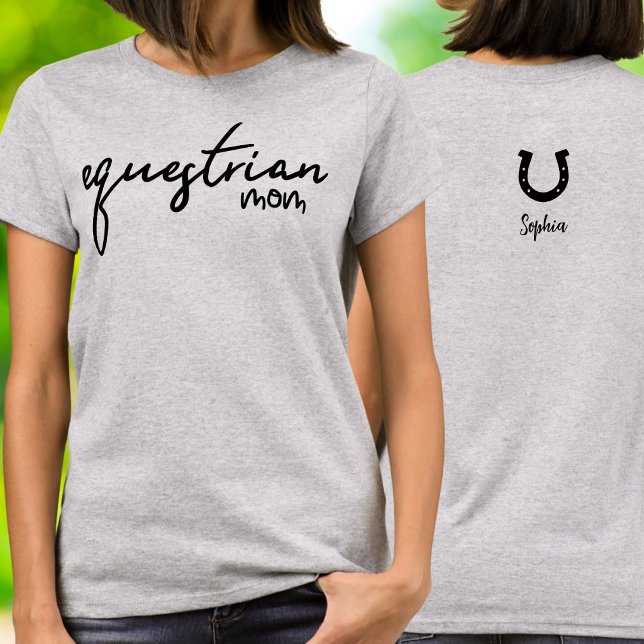 T-shirt Typographie cursive de maman équestre (Créateur téléchargé)