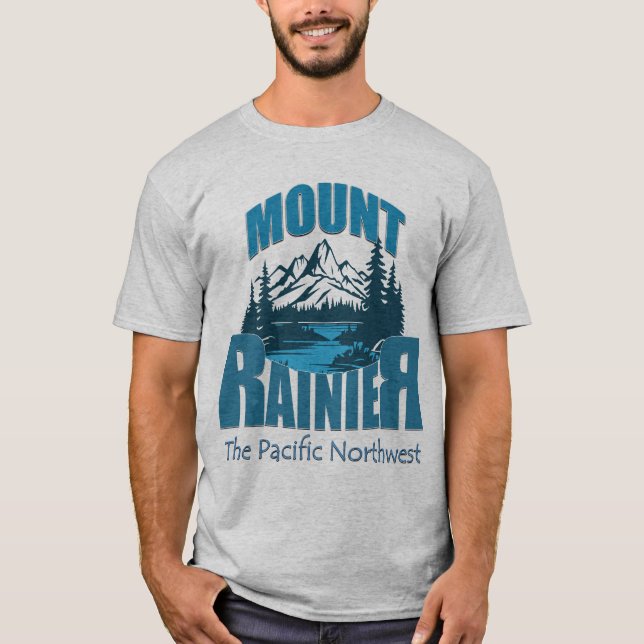 T-shirt Typographie d'aventure Mont Rainier | Conception d (Devant)