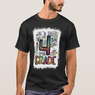 T-shirt Typographie de 4e année brillante Quatrième année