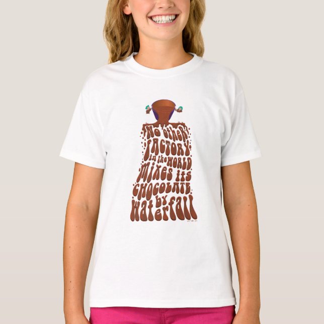T-shirt Typographie de cascade au chocolat Willy Wonka (Devant)