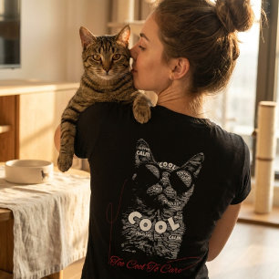 T-shirt Typographie de chat Too Cool To Care