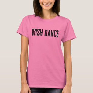 T-shirt Typographie de danse irlandaise branchée en noir