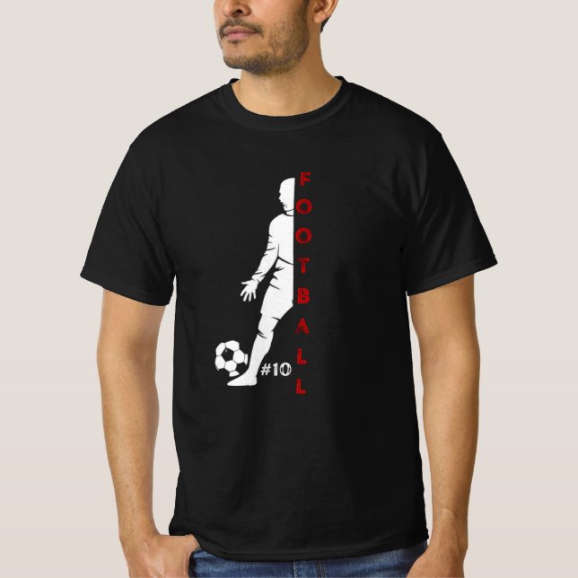 T-shirt Typographie de football créative Joueur de footbal (Devant)